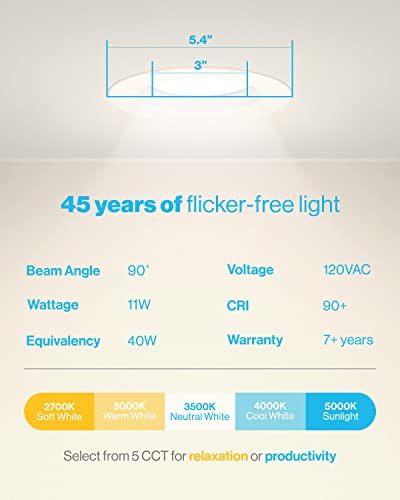 Sunco 16 Pack Led Recessed Lighting 4 Inch, Selectable 2700K/3000K/3500K/4000K/5000K, Dimmable Can Lights, Baffle Trim, 11W=90W, 660 Lm, Damp Rated, Retrofit Installation - Energy Star #TOP4