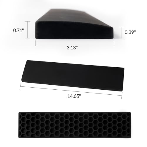 Image of Keychron Silicone Palm Rest for K4 / K4 HE and Lemokey L1 / L1 HE - 14.65 inch Wrist Support for Compact 96% Layout Mechanical Keyboards, Smooth & Ergonomic Typing Comfort - Black