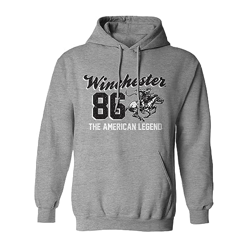 Winchester Classic 1866 Hoodies for Men & Women - Hooded Sweatshirt for Army Veterans, Ammo & Gun Lovers- - Grey