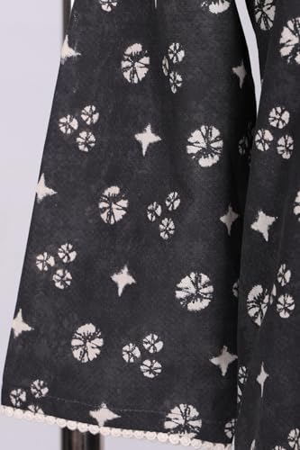 Image of W for Woman Geometric Printed Lace Pure Cotton Straight Kurta