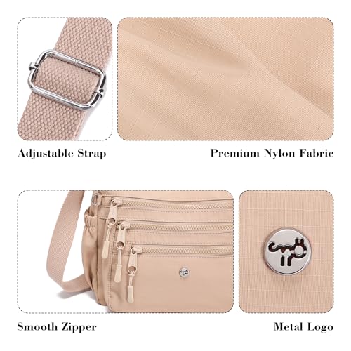 Image of AOCINA Nylon Crossbody Bags for Women Multi Pocket Cross Body Purses