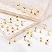 20 Pairs Gold Flat Back Earrings Hypoallergenic Cartilage Earring for Women ,Mix of 10pcs Hoops,30pcs Studs,Dazzling Helix & Tragus Piercing Jewelry,20G Screw Back Earrings Sets for Multiple Piercing (#1-gold)