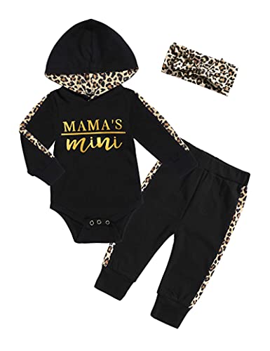 Image of KANGKANG Baby Girl Clothes Mamas Mini Baby Girl Outfit Long Sleeve Romper Hooded Sweatshirt Pants 3PCS Set For 3-6 Month Girl Clothes Fall Baby Girl Clothes