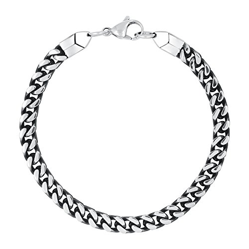 Reeds Men's Stainless Steel Square Chain Bracelet2