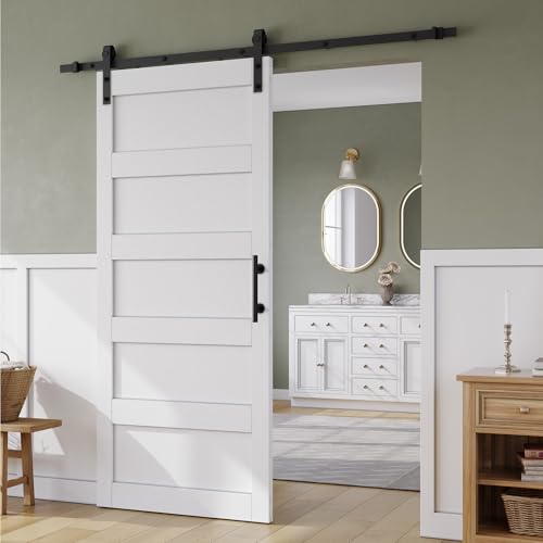 Image of SMARTSTANDARD 36in x 84in Sliding Barn Door with 6.6FT Hardware Track Kit