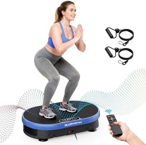 Vibration Plate Exercise Machine with Resistance Bands for Weight...