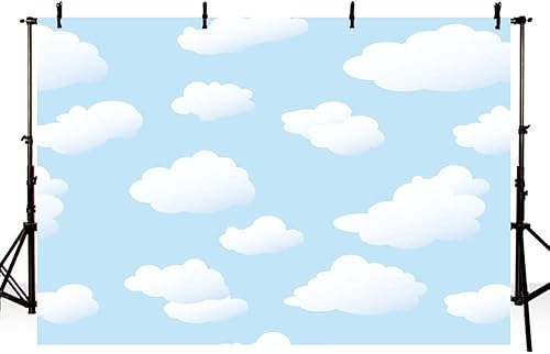 MEHOFOTO - Telón de fondo para estudio fotográfico de cielo azul y nube blanca, decoración de fiesta de cumpleaños para niños, baby shower,