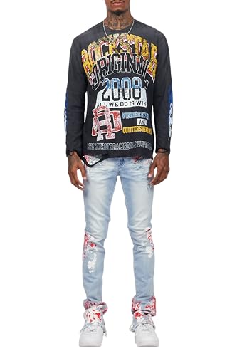 Men's Kodak Blue/Red Painter Stacked Flare Jean
