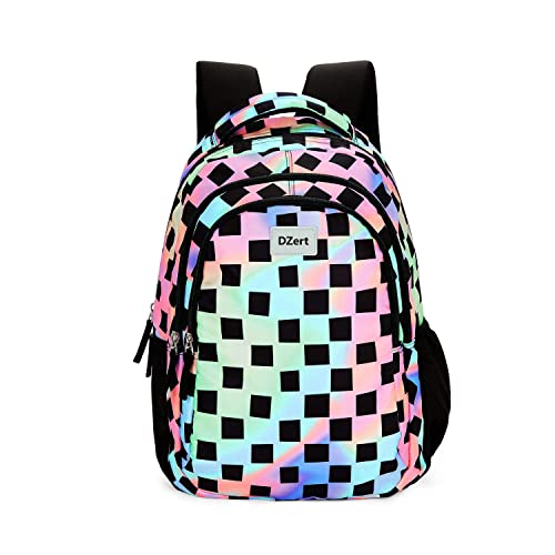 DZert Multi Square Stylish Fashion Ladies Backpack, School Bag for Girls, Backpack for Women, Water Resistant College Backpacks for Girls 27L