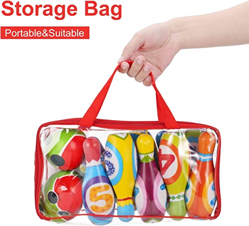 Dmsbuy Hand-Eye Coordination Bowling Toys, Activity Center Fine Motor Toy For Boys Girls Outside/Indoor Games 10 Bowling Pins And 2 Balls Birthday Party Gift For Kids #TOP7