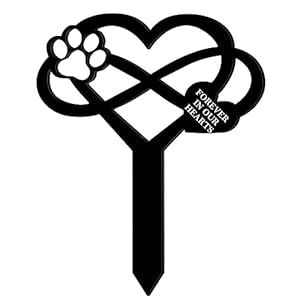 Laluky Herz Grabschmuck Hundepfote Marker