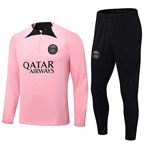 WDDWYHLL - Tuta da calcio, da uomo/ragazzo, a maniche lunghe, abbigliamento sportivo, traspirante, per fitness, corsa, jogging, Rosa 1, M