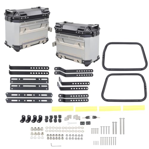 Caja lateral rígida para motocicleta 36L Silver Hard Side Saddlebag Box miniatura 1