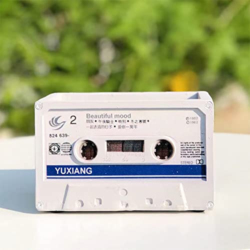 YOURNELO Black Retro Creative Old Camera Shape Garden Pots (White Cassette)