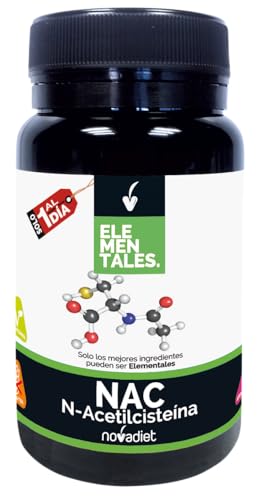 Novadiet - N-Acetilcisteína Elementales con (NAC) – Apoyo Respiratorio y Antioxidante Natural - Favorece la Limpieza Pulmonar y la Producción de Glutatión - Con Aroma de Menta - 30 Cápsulas