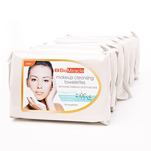 BioMiracle Q10 Collagen 30ct Makeup Cleansing Towelettes 6 Pack
