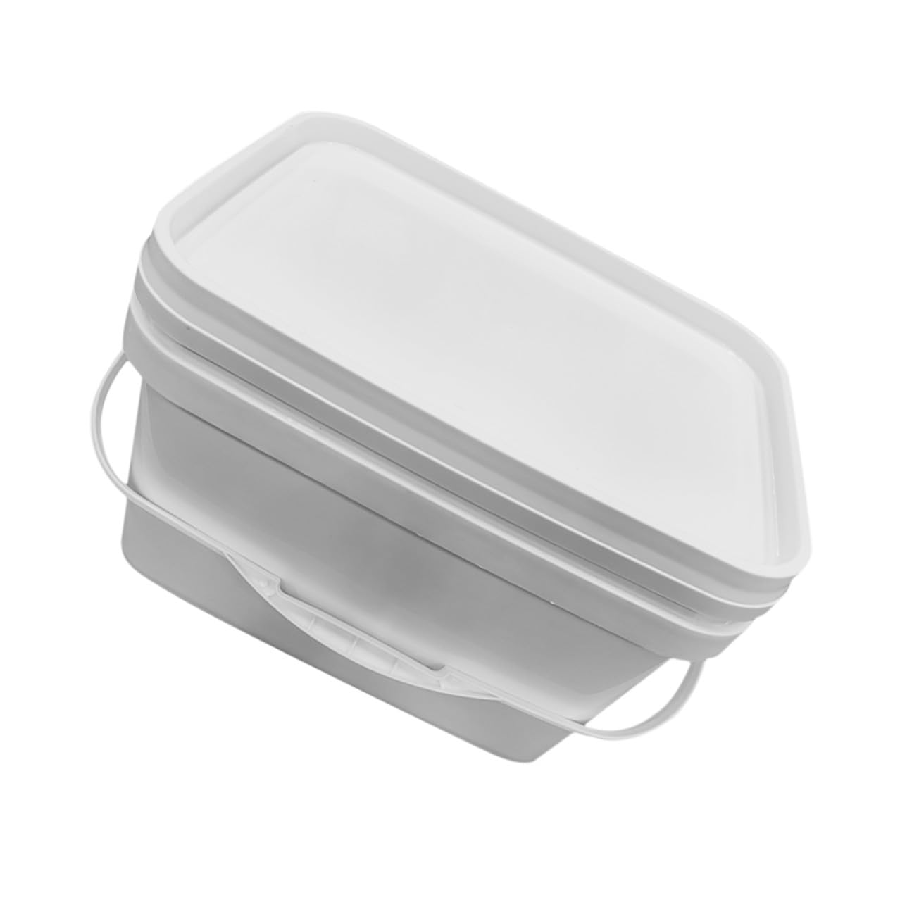 Secchio per Vernice Quadrato in Plastica da 10l con Coperchio e Manico Portatile, Contenitore per Conservazione Vernice e Pigmenti, per Lavori di Pittura e Attività All'aperto