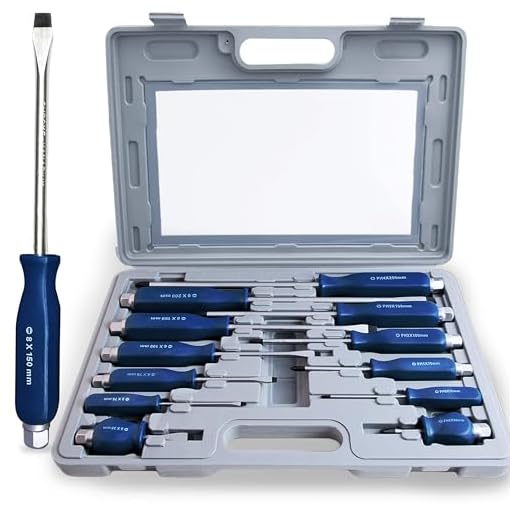 Monzana Schraubendreher Set 12 tlg. inkl. Koffer Chrom-Vanadium-Stahl Werkzeugset Schraubenzieher Satz Schlitz Kreuz