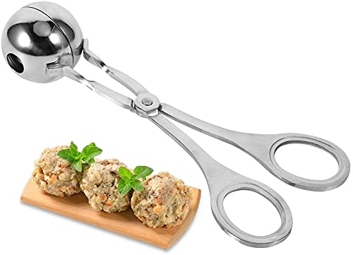 Styxon/Meat Ball Maker Tools Dough Meatball Scoop Non Stick Stainless Steel for Rice Meat Cookie Making - (Silver)
