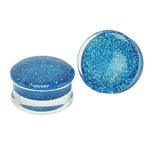 Hoisy Juego de Expansores 2 Unidades, Dilataciones Kit 12mm, Brillo Azul, Acrílico, Plugs Tunnels Azul