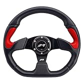 Simoni Racing X2330PUN/PR Volante Sportivo X2 Poly Pelle Universale, Nero e Rosso