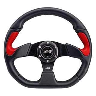 Simoni Racing X2330PUN/PR Volante Sportivo X2 Poly Pelle Universale, Nero e Rosso