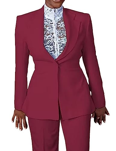 Women's Slim Fit 2-Piece One Button Blazer & Pants Suit for Wedding, Business, Daily Use - Green4