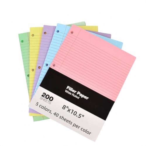 Papier ligné haut de gamme pour classeur à 3 anneaux avec surface d'écriture veloutée