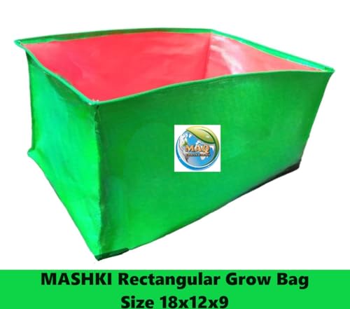 Image of MASHKI Rectangular HDPE 18 inchx12 inchx9 inch Inches Grow Bags for Rectangular Grow Bags for Gardening Also for Terrace Garden, Home and Kitchen Gardening (Standard, 1)