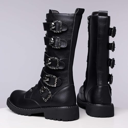 Men's Motorcycle Boots Black Tall Boots Waterproof Leather Motorcycle Riding Boots Men's Black Motorcycle Boots3