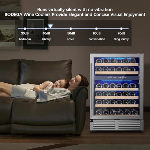 Image of BODEGA 24-Inch 46 Bottle Dual Zone Wine Fridge, Built-In or Freestanding