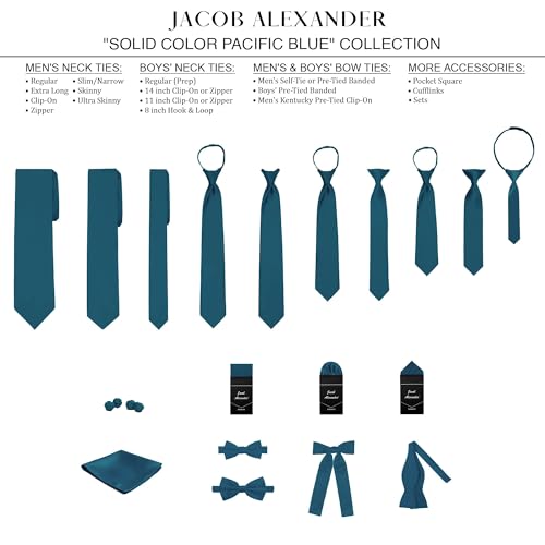 Image of Jacob Alexander Men's Slim Width 2.75 inch Solid Color Tie