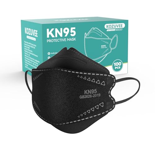 Image of KN95 Face Masks 100 Pack for Adults,Individually Wrapped,Comfortable&Breathable Disposable Mask with Elastic Ear Loop