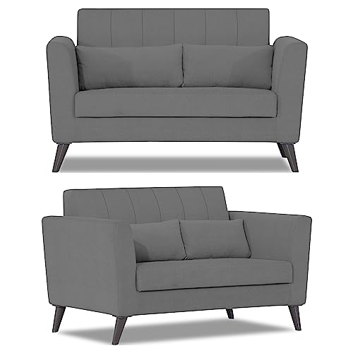 Image of Adorn India Daniel 3+2 5 Seater Sofa Set (Grey) (3 Year Warranty)
