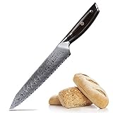 Damascus Serrated Bread Knife 8 Inch - professional Chef Knives - Japanese VG-10 Steel