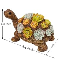 FORUP Turtle Garden Statue, Resin Turtle Figurine Garden Lawn Ornaments with Solar LED Lights for Outdoor Yard Garden Decorations — image 2