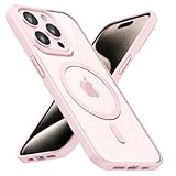 LoeoeL for iPhone 15 Pro Max Case Clear Mag Safe, Ultra Thin Slim Cover Magnetic Compatible with Magsafe Phone Case for Women Men Girl, Cute Soft TPU Silicone & Transparent Hard Plastic, Light Pink