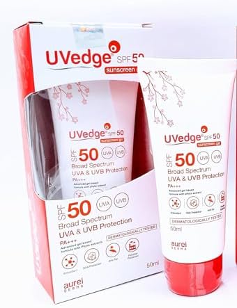 Uv Edge Spf 50 Sunscreen Gel For All Skin Type, 1 Count