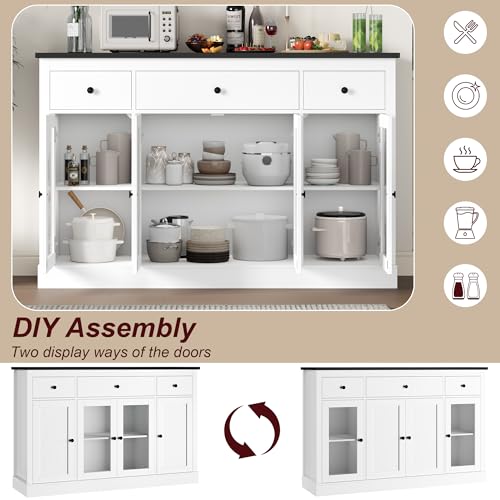 image for HOSTACK Sideboard Buffet Cabinet with Storage, 55