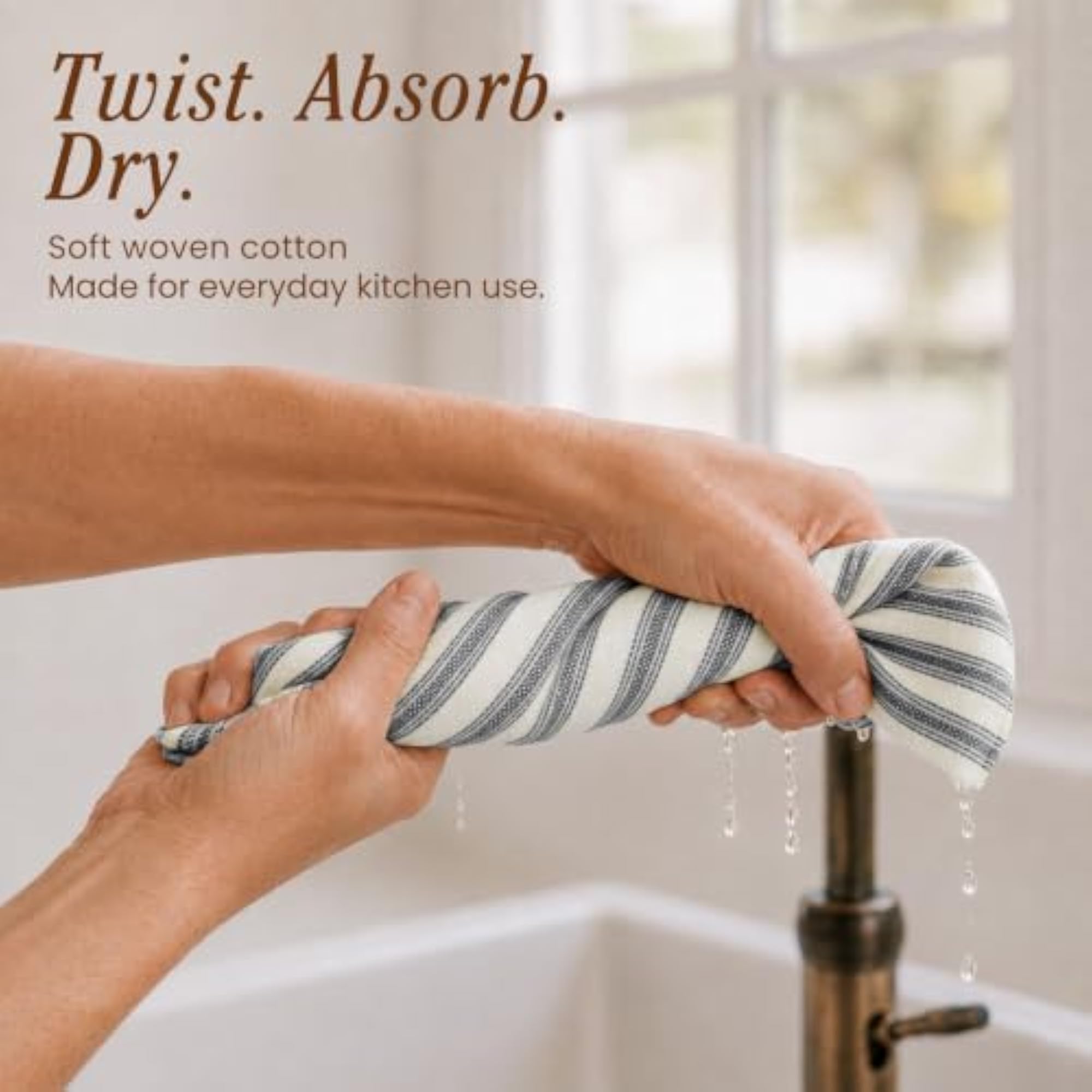 4Pc 100% Cotton Kitchen Towels, Quick Dry Gift Set