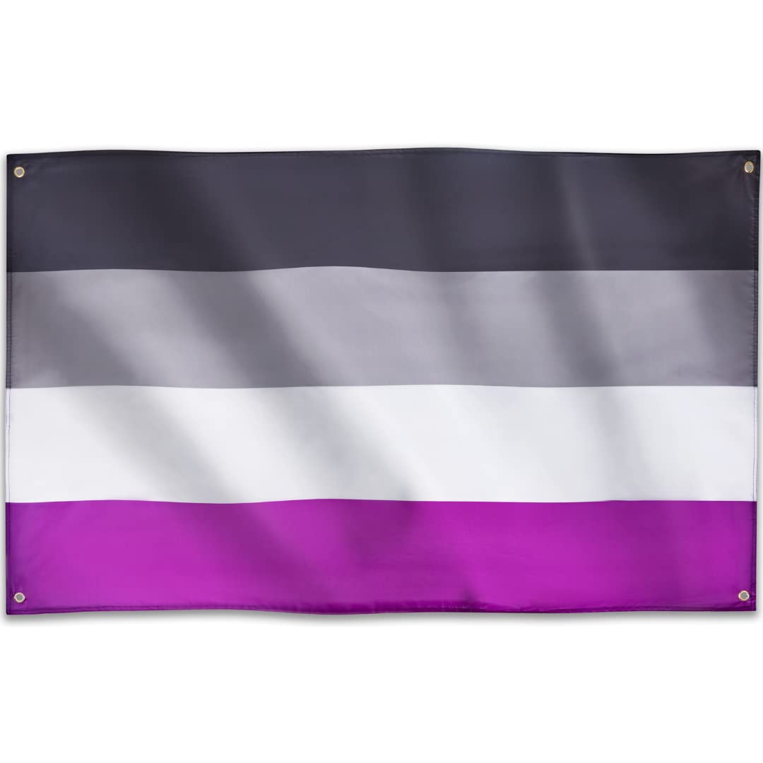 Runesol Asexual Flag, 91x152cm, (3ft x 5ft) Asexuality Banner, Pride Flag, 4 Grommets, Eyelet in Every Corner, LGBTQ+, Parade