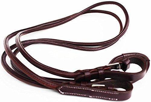 Challenger Tack Horse English Bridle Padded Leather COB Raised Adjustable Flash Reins 803442MGC - Thumbnail 3