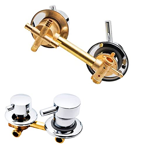 Válvula desviadora de ducha de latón macizo de 4 vías para cabina de ducha/sala de vapor G1/2 (14 14,5 cm) para agua fría y caliente, distancia del agujero del grifo: 9 cm/10 cm/12,5 cm