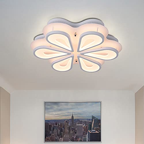 Royal Pearl Modern LED Ceiling Lights with Flower Shape 60W Flush Mount Ceiling Light Fixture Contemporary Ceiling Lamp for Bedroom Kitchen Living Room White