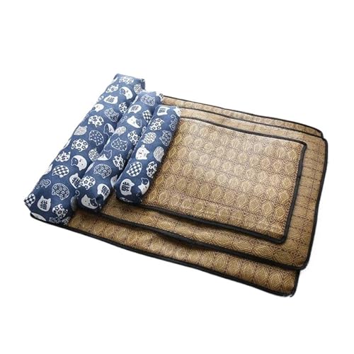 Couchage chat L tapis de refroidissement rotin coussin animaux - 3