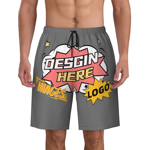 Custom Swim Trunks Swim Trunks for Men Custom Shorts Design Your Text with Lightweight/Quick Drying