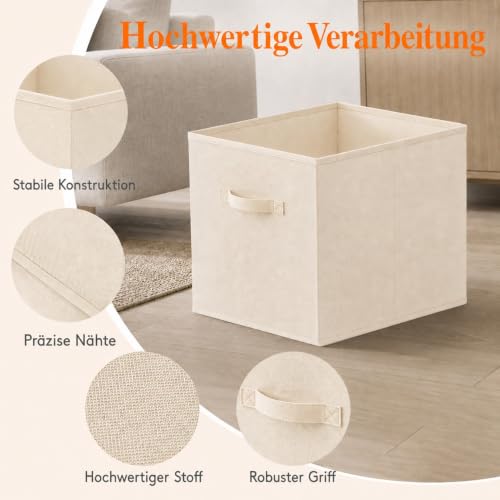 Lifewit 6 Stück Aufbewahrungsbox aus Stoff, Faltbar Aufbewahrungswürfel Kallax Boxen Aufbewahrung aus Vliesstoff mit Griff für Würfelregal… – Ansicht 4
