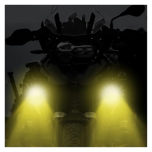 Luces antiniebla externas intermitentes con LED de doble color impermeable para moto 4