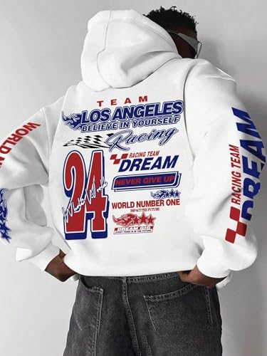 SXV STYLE Store SXV STYLE Men's Printed Letter Long Sleeve Hoodie - Image 6