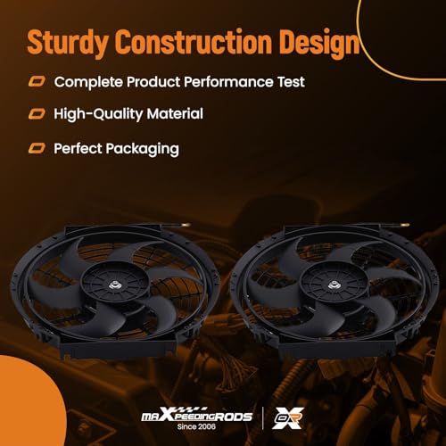 Image of maXpeedingrods 2X 10 inch Universal Slim Fan Push Pull Electric Radiator Cooling 12V Mount Kit